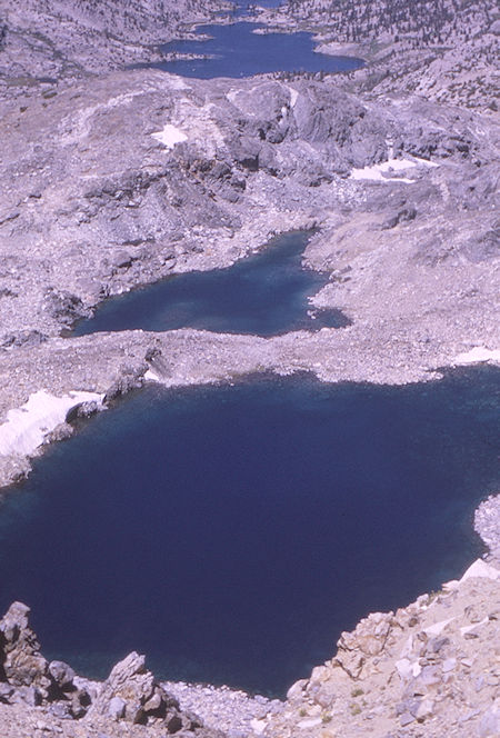 Lakes of Dragon Lake basin, Rae Lakes - Kings Canyon National Park 30 Aug 1970