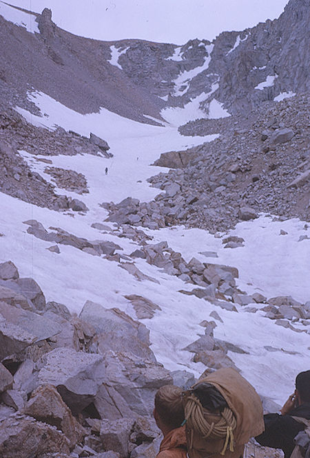 Descending snow from Dearhorn Pass - Kings Canyon National Park 30 Aug 1963