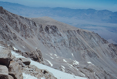 The Mt. Williamson plateu from top of Trojan Peak - Jul 1971