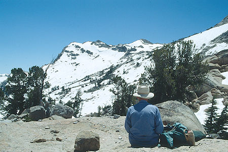 Gil Beilke and the view near Mosquito Pass - Emigrant Wilderness 1993