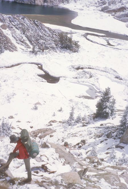 Above Crown Lake in snow - Hoover Wilderness - 01 Sep 1964