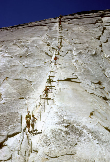 The cables going up Half Dome - Yosemite National Park - 21 Aug 1966