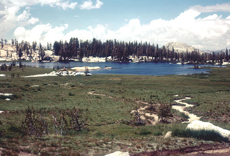 Upper Cathedral Lake at Cathedral Pass - John Muir Trail - Yosemite National Park - 18 Aug 1958