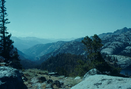 Looking south from near Agnew Summit toward Middle Fork San Joaquin - Ansel Adams Wilderness - 09 Aug 1959