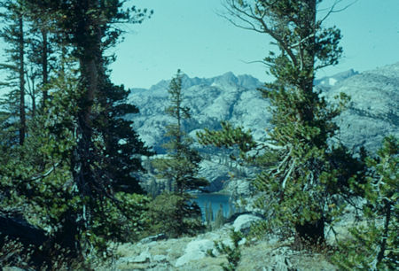 Looking down on Badger Lake from near summit - Ansel Adams Wilderness - 09 Aug 1959