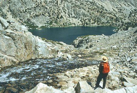 Don Stansifer admiring Ruby Lake from below Mills Lakes - 1987