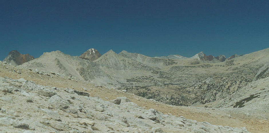 Red & White Mountain, Red Slate Mountain, Pioneer Basin, Mt. Baldwin from Mono Pass Trail - 1987