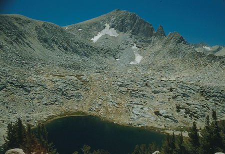 Looking south over Trail Lake from Mono Pass Trail - 1987