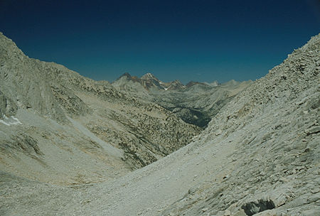 Red & White Mountain, Red Slate Mountain, Mt. Baldwin, Hopkins Basin from Third Recess/Fourth Recess saddle - 1987