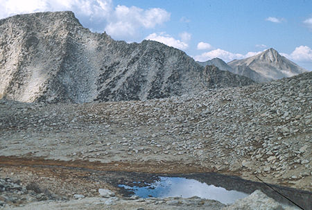 Mt. Senger (left) and Mt. Hooper (right) from near Turret Peak - John Muir Wilderness 08 Sep 1976