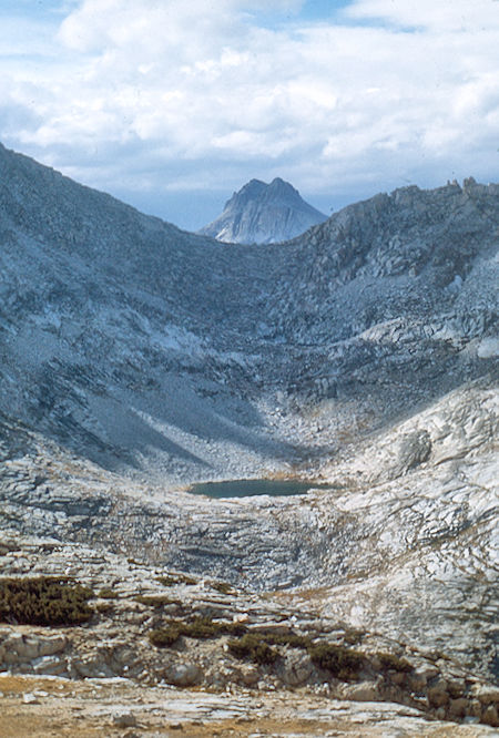 Bear Trap Lake and Gemini from side of Mt. Hilgard - John Muir Wilderness 04 Sep 1976