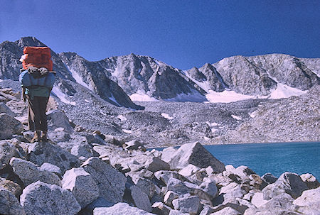 Tim McSweeney, Goethe Lake and Glacier on way to Alpine Col - Kings Canyon National Park 25 Aug 1968