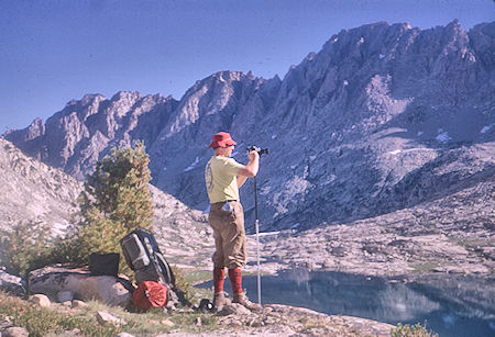 Don Deck filming movie of Post 360 at Sapphire Lake - Kings Canyon National Park 19 Aug 1969