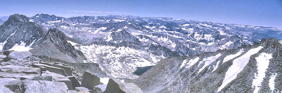Middle Palisade and ridge (left), southwest from Mount Sill - Kings Canyon National Park 25 Aug 1969