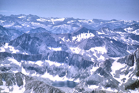 Amphitheatre Lake (bottom center) from Mount Sill - Kings Canyon National Park 25 Aug 1969