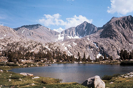 Sierra Nevada - Kings Canyon National Park - Mt Baxter and Baxter Col from Woods Lake basin 1972