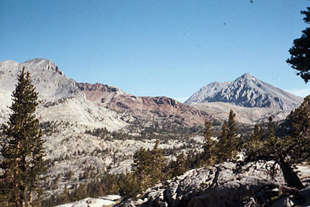 Sierra Nevada - Kings Canyon National Park - Cardinal Mountain, Mt. Pinchot, upper Woods Creek from Woods Lake Trail 1972