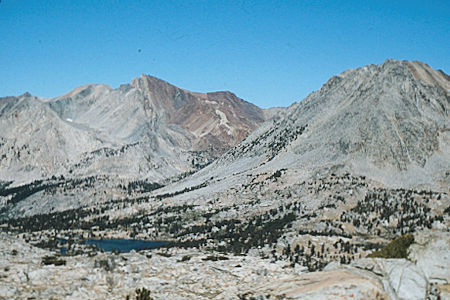 Sierra Nevada - Kings Canyon National Park - Crater Mountain  and Cedric Wright from near Stocking Lake 1975