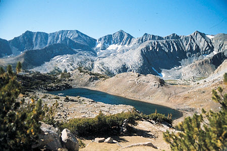 Sierra Nevada - Kings Canyon National Park - Looking north from saddle east of Cedric Wright 1975