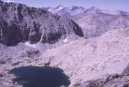 Mt. Brewer on skyline from Glen Pass - Kings Canyon National Park 29 Aug 1970