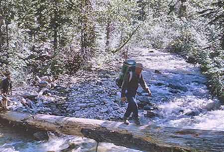 Crossing Bubbs Creek enroute to East Lake - Kings Canyon National Park 26 Aug 1963