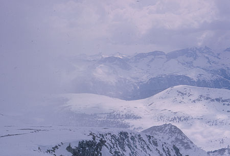 Clouded in Big Horn Plateau from top of Mt. Barnard - May 1965
