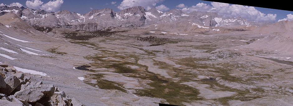 Tyndall Creek basin from route up Mt. Tyndall - 18 Aug 1965