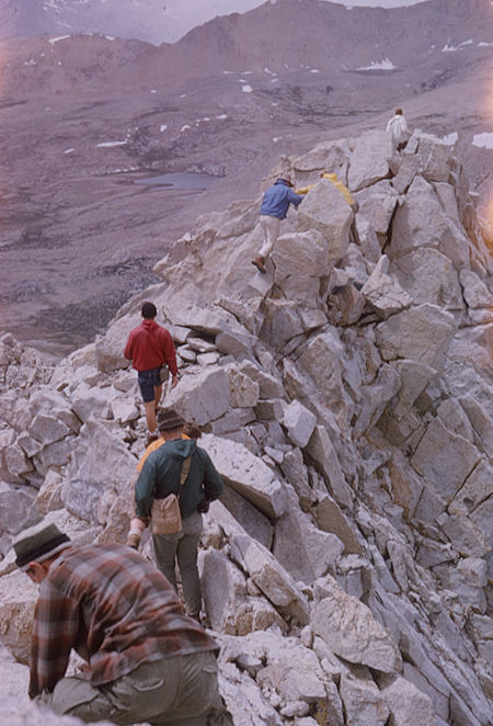 Heading down from Mt. Tyndall - 18 Aug 1976
