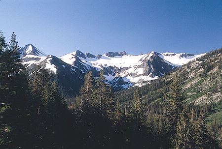 Kennedy Peak, Molo Mountain, Soda Canyon from side of Leavitt Peak - Emigrant Wilderness 1995