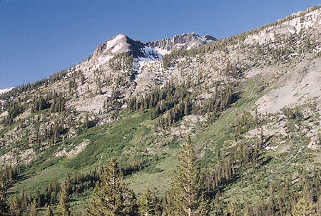 Cascades on the mountain side viewed across canyon from the side of Leavitt Peak - Emigrant Wilderness 1995