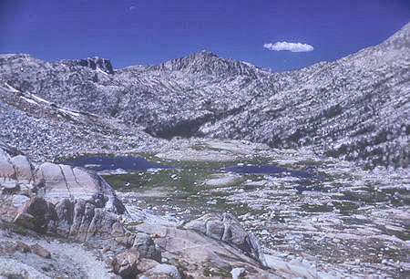 Slide Canyon, Slide Mountain, Slide Lake from Burro Pass - Yosemite National Park - 22 Aug 1962