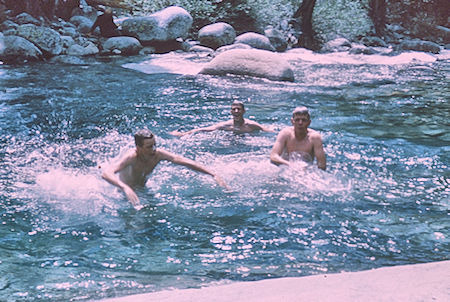 Swim at Piute Canyon/John Muir Trail junction - John Muir Wilderness 16 Aug 1962