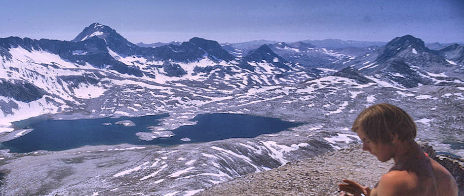 Mt. Goddard, Wanda Lake, Mt. McGee from Peak 13231 - Kings Canyon National Park 19 Aug 1969