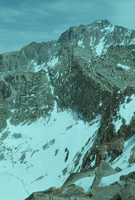 University Peak over Big Pot Hole Lake from Kearsarge Pass - John Muir Wilderness 1960