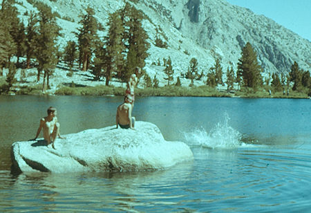 Swimming in Gilbert Lake - Kearsarge Pass Trail 27 Aug 1960