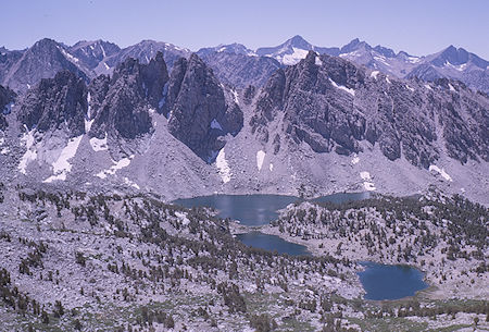 Kearsarge Lakes and Mount Brewer from Kearsarge Pass Trail - Kings Canyon Narional Park 24 Aug 1963