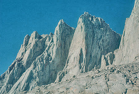 Keeler, Day and Third Needle to left of Mt Whitney
