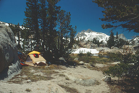 Tower Peak from camp at Kirkwood Pass Lake - Hoover Wilderness 1991