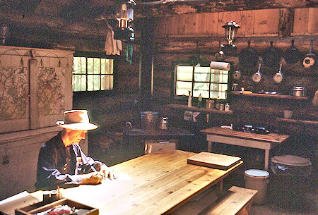 Kitchen area inside cabin/Ranger Station at Upper Piute Meadow, Gil Beilke - Hoover Wilderness 1992