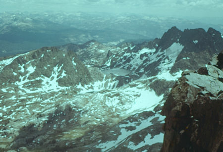 Iceberg Lake and the Minaret Range (on the right) from Banner Peak - Ansel Adams Wilderness - Jul 1960