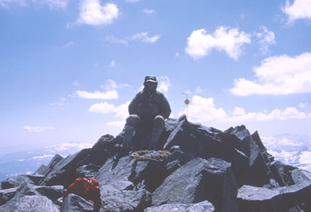 Don Deck on summit of Mt. Ritter - Ansel Adams Wilderness - Jul 1969