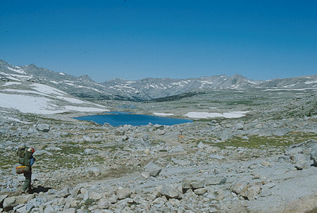 Looking west across Summit Lake from Piute Pass - 1982
