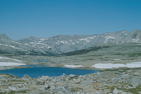 Looking west across Summit Lake from Piute Pass - 1982