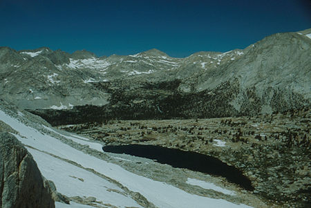 Toward Merriam Lake from saddle at Pilot Know - 1982