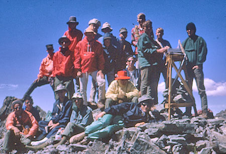The 'peak makers' on the highter North Peak of Mt. Goddard - Kings Canyon National Park 26 Aug 1964