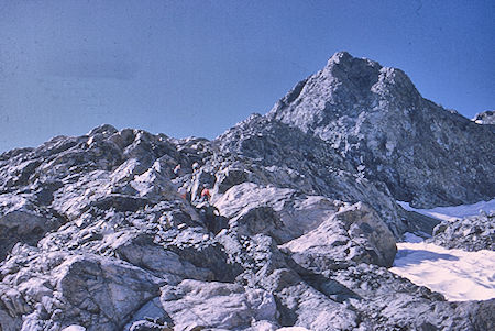 Climbing Mt. Goddard on 'the ledge' - Kings Canyon National Park 20 Aug 1969