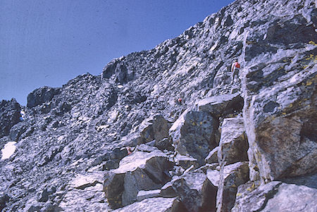 Climbing Mt. Goddard on 'the ledge' - Kings Canyon National Park 20 Aug 1969
