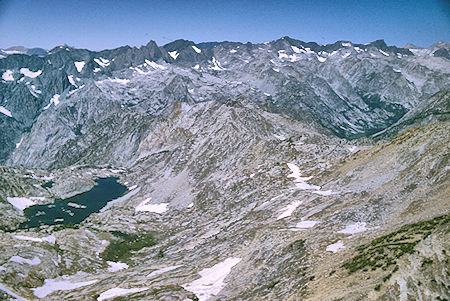 View west from Observation Peak, Black Divide, LeConte Canyon - Kings Canyon National Park 27 Aug 1969