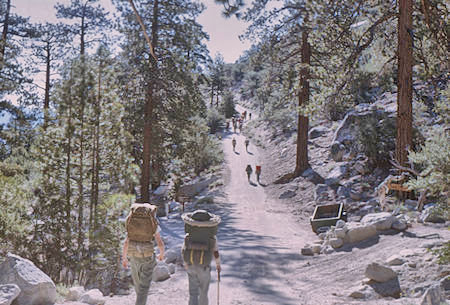 Heading out on the Mesan Lake Basin trail - Jun 1963