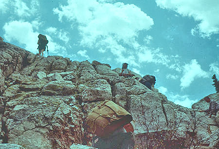 Climbing up the slope below Little Meysan Lake - Jun 1961